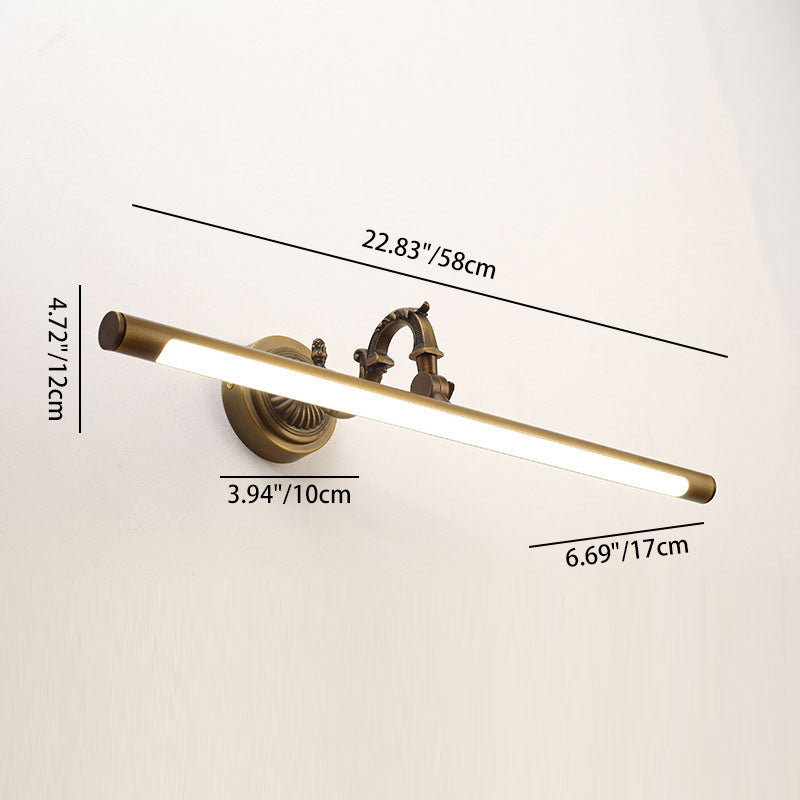 Traditional Vintage Long Copper PC LED Wall Sconce Lamp Vanity Light For Bathroom