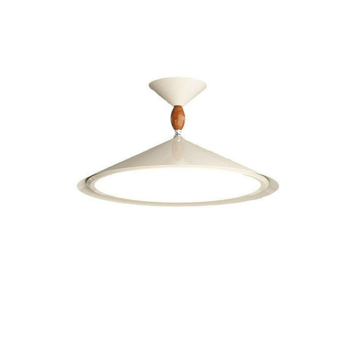 Zeitgenössische skandinavische Trichterform Aluminium Eisen Acryl LED Semi-Flush Mount Deckenleuchte für Schlafzimmer 