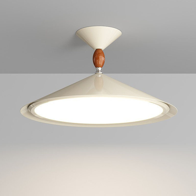 Zeitgenössische skandinavische Trichterform Aluminium Eisen Acryl LED Semi-Flush Mount Deckenleuchte für Schlafzimmer 