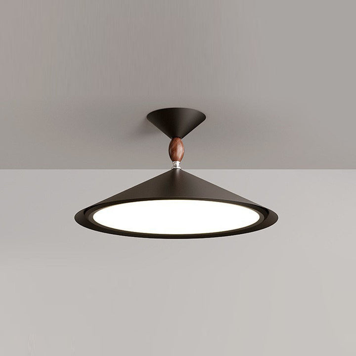 Zeitgenössische skandinavische Trichterform Aluminium Eisen Acryl LED Semi-Flush Mount Deckenleuchte für Schlafzimmer 