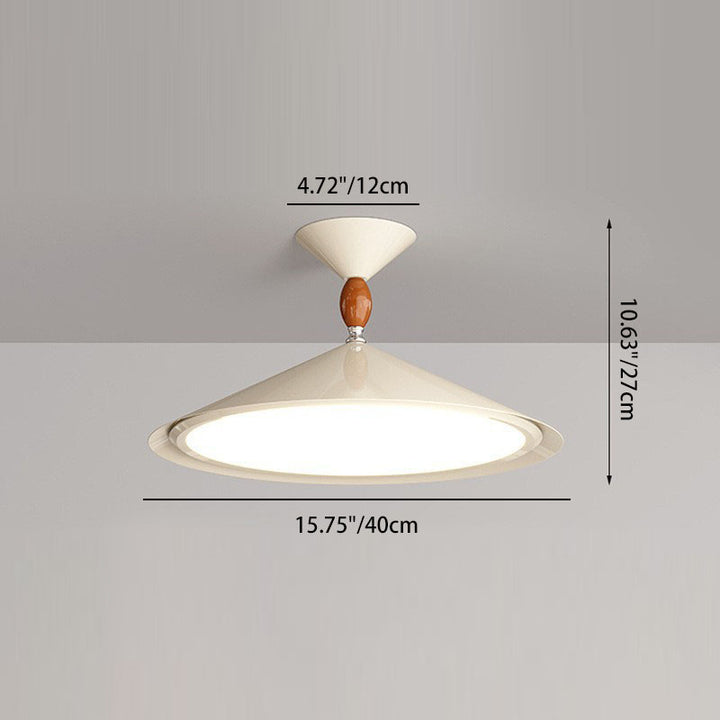 Zeitgenössische skandinavische Trichterform Aluminium Eisen Acryl LED Semi-Flush Mount Deckenleuchte für Schlafzimmer 