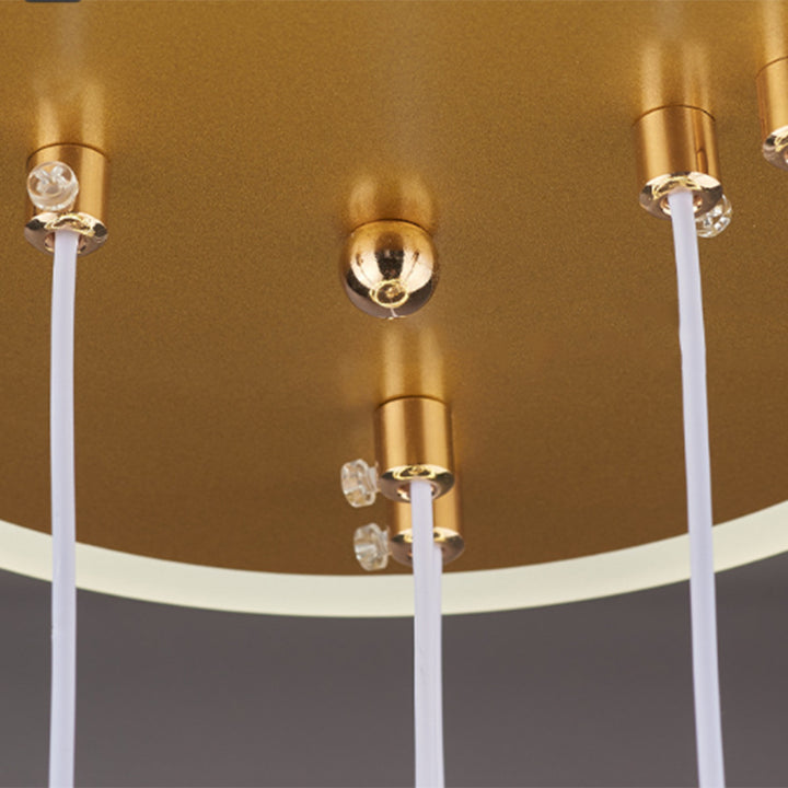 Contemporary Luxury Ball-Shaped Iron Aluminum Silicone Crystal LED Chandeliers For Living Room