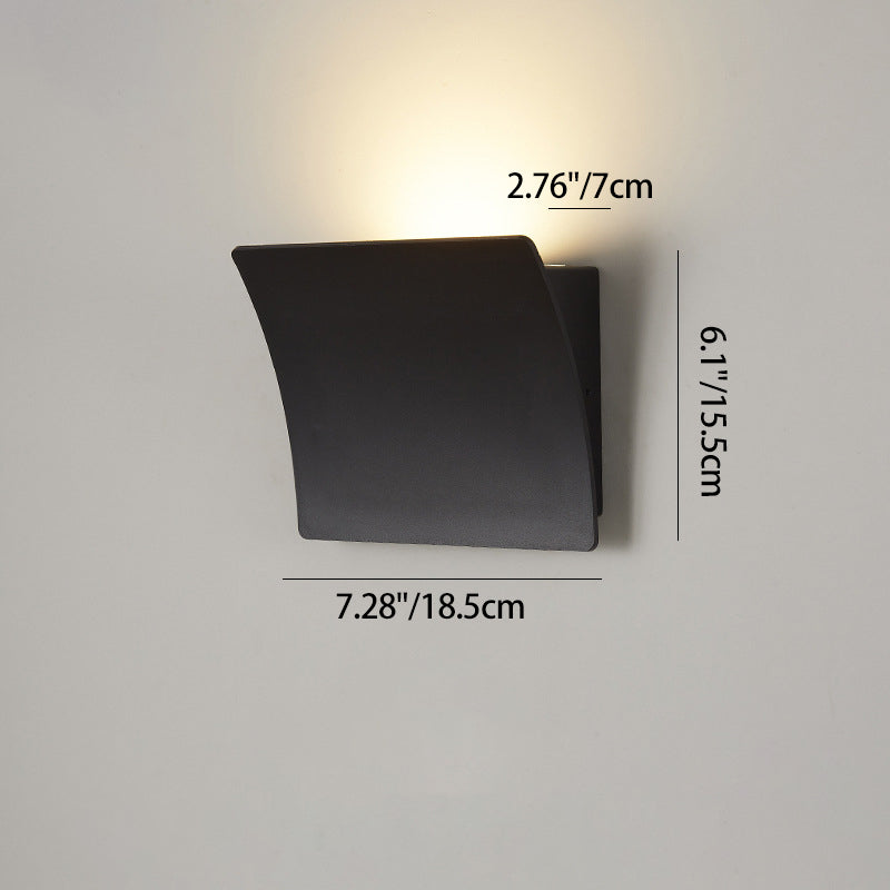 Moderne minimalistische Aluminium-Acryl-Quadrat-LED-Wandleuchte für das Schlafzimmer 