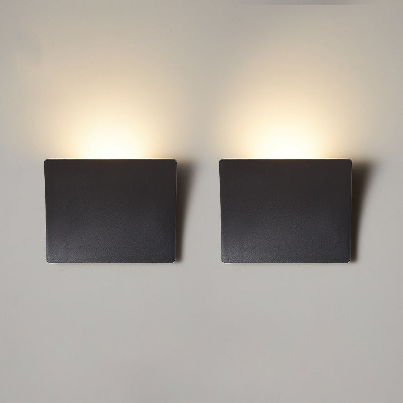 Moderne minimalistische Aluminium-Acryl-Quadrat-LED-Wandleuchte für das Schlafzimmer 