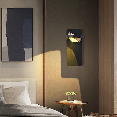 Lámpara de pared LED de acrílico de aluminio de hierro cuadrado esférico giratorio de simplicidad moderna para dormitorio 