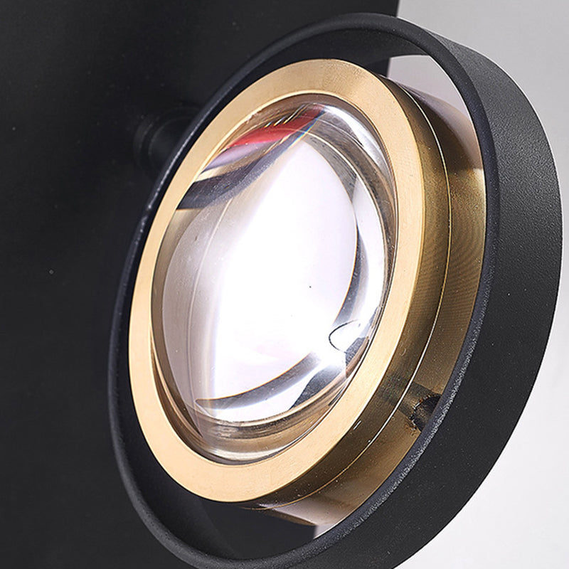 Lámpara de pared LED de acrílico de aluminio de hierro cuadrado esférico giratorio de simplicidad moderna para dormitorio 