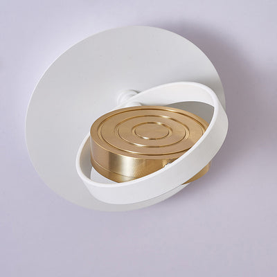 Lámpara de pared LED de acrílico de aluminio de hierro cuadrado esférico giratorio de simplicidad moderna para dormitorio 