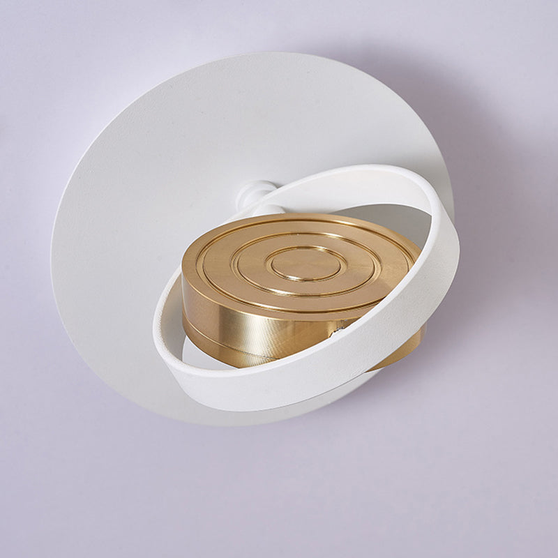 Lámpara de pared LED de acrílico de aluminio de hierro cuadrado esférico giratorio de simplicidad moderna para dormitorio 