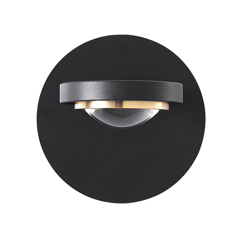 Lámpara de pared LED de acrílico de aluminio de hierro cuadrado esférico giratorio de simplicidad moderna para dormitorio 