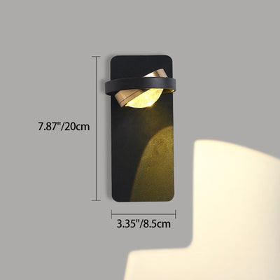 Lámpara de pared LED de acrílico de aluminio de hierro cuadrado esférico giratorio de simplicidad moderna para dormitorio 