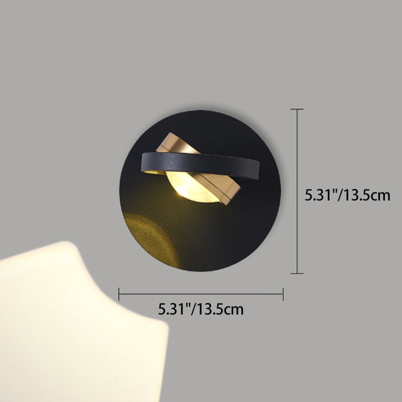 Lámpara de pared LED de acrílico de aluminio de hierro cuadrado esférico giratorio de simplicidad moderna para dormitorio 