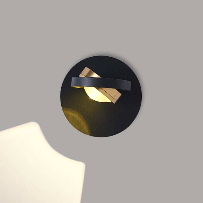 Lámpara de pared LED de acrílico de aluminio de hierro cuadrado esférico giratorio de simplicidad moderna para dormitorio 