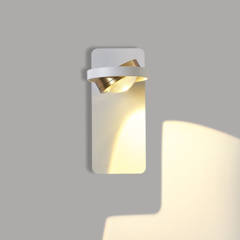 Lámpara de pared LED de acrílico de aluminio de hierro cuadrado esférico giratorio de simplicidad moderna para dormitorio 