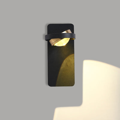 Lámpara de pared LED de acrílico de aluminio de hierro cuadrado esférico giratorio de simplicidad moderna para dormitorio 