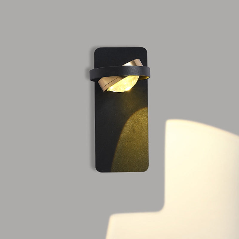 Lámpara de pared LED de acrílico de aluminio de hierro cuadrado esférico giratorio de simplicidad moderna para dormitorio 