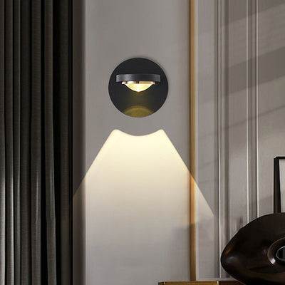 Lámpara de pared LED de acrílico de aluminio de hierro cuadrado esférico giratorio de simplicidad moderna para dormitorio 