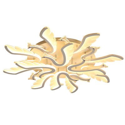 Modern Luxury Phoenix Shape Metal Acrylic LED Semi-Flush Mount Ceiling Light For Living Room