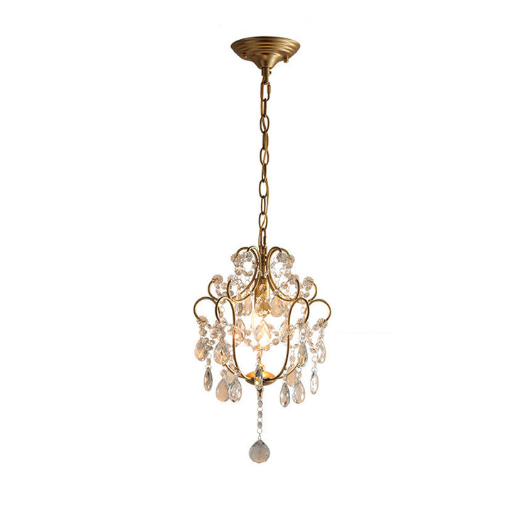 Lustre à une lumière en cristal de fer traditionnel français pour salle à manger 