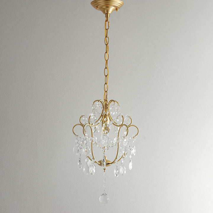 Lustre à une lumière en cristal de fer traditionnel français pour salle à manger 