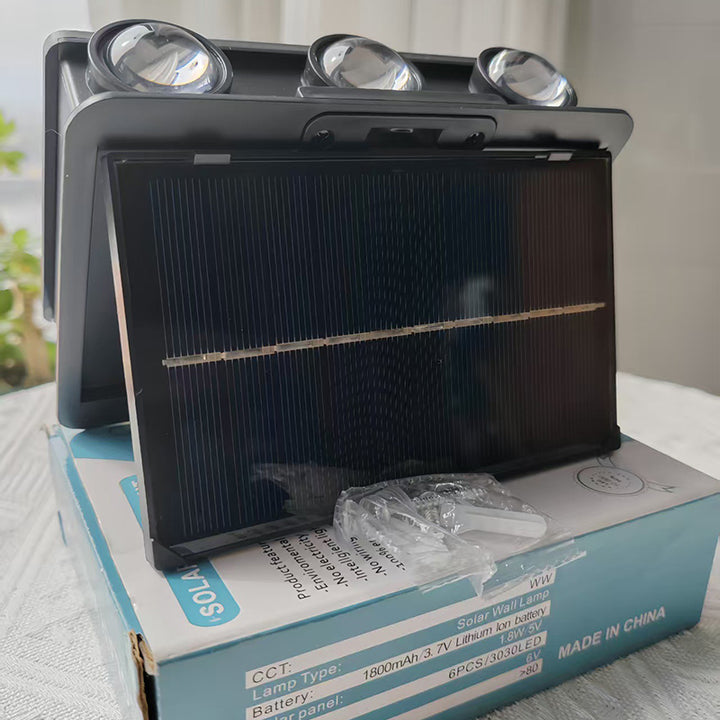 Lámpara de Aplique de Pared LED Solar Cuadrada Impermeable de Simplicidad Moderna de ABS para Jardín 