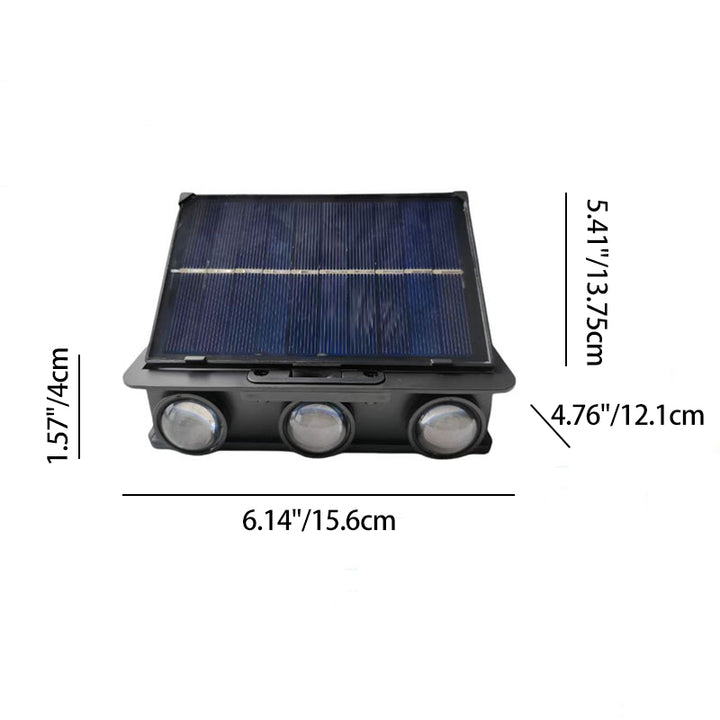 Lámpara de Aplique de Pared LED Solar Cuadrada Impermeable de Simplicidad Moderna de ABS para Jardín 