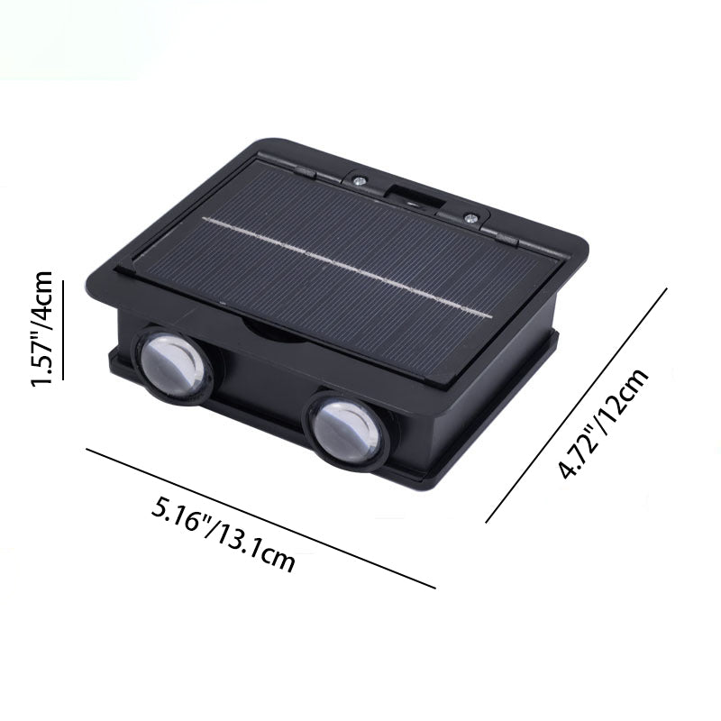 Lámpara de Aplique de Pared LED Solar Cuadrada Impermeable de Simplicidad Moderna de ABS para Jardín 
