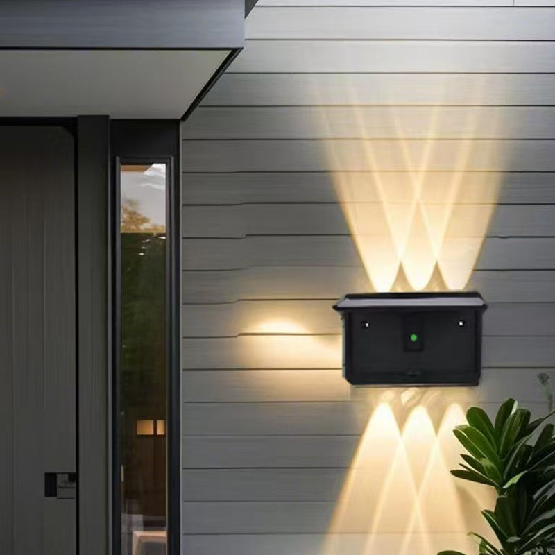 Lámpara de Aplique de Pared LED Solar Cuadrada Impermeable de Simplicidad Moderna de ABS para Jardín 