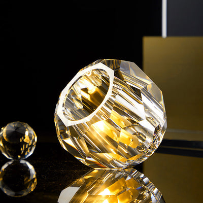 Traditional French Spherical Full Copper Crystal 1-Light Semi-Flush Mount Ceiling Light For Hallway