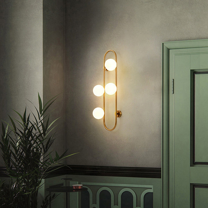 Lámpara Aplique de Pared de Hierro y Vidrio con Líneas Geométricas Minimalistas Modernas de 2/4 Luces Para Dormitorio 