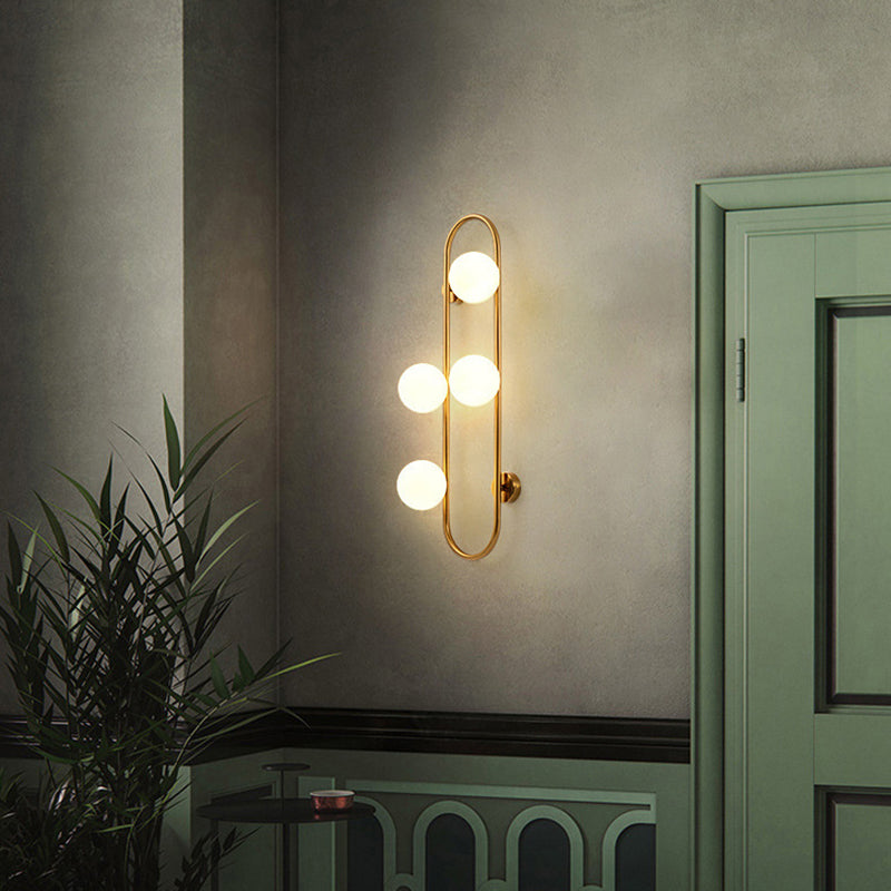 Modern Minimalist Geometric Lines Iron Glass 2/4-Light Wall Sconce Lamp For Bedroom