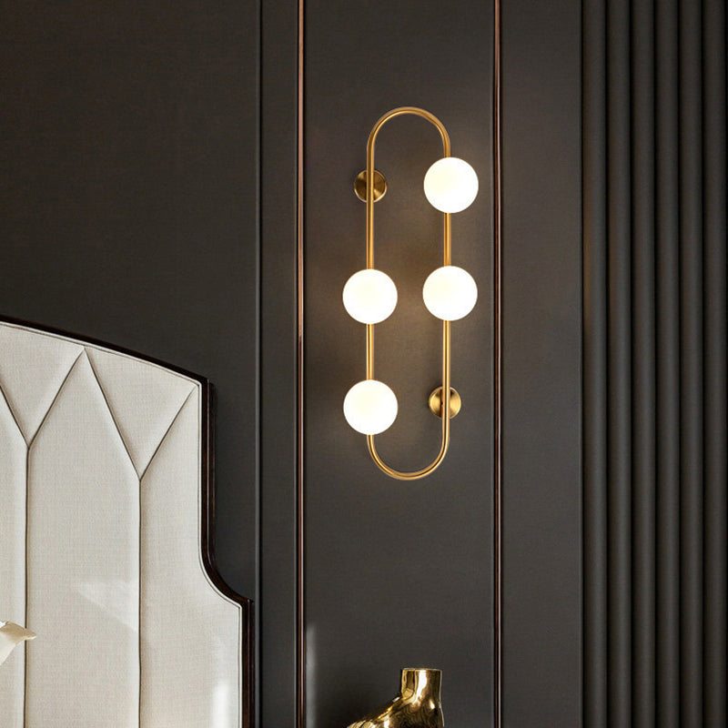 Modern Minimalist Geometric Lines Iron Glass 2/4-Light Wall Sconce Lamp For Bedroom