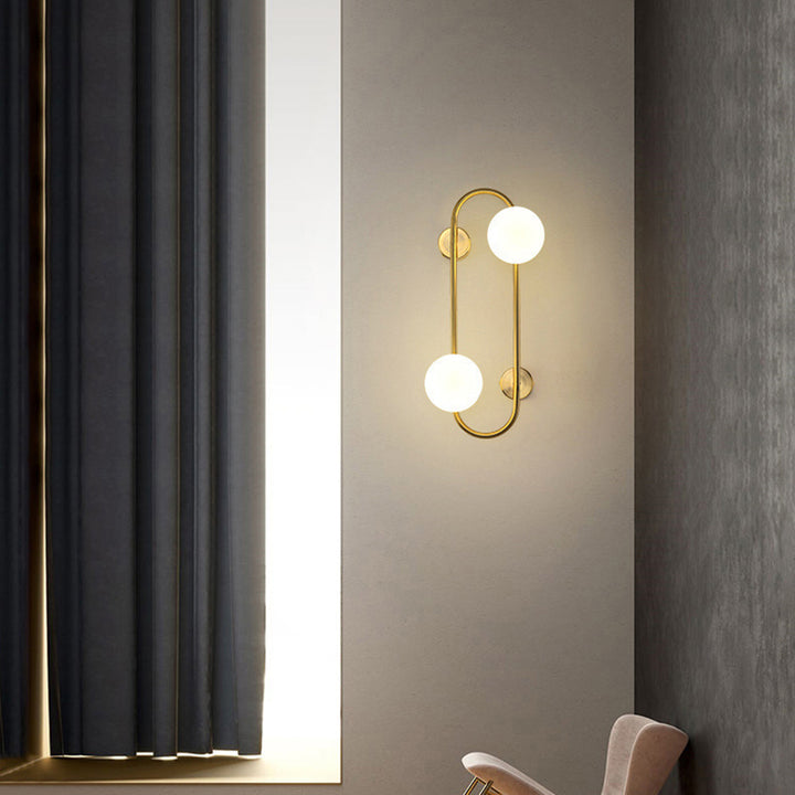 Lámpara Aplique de Pared de Hierro y Vidrio con Líneas Geométricas Minimalistas Modernas de 2/4 Luces Para Dormitorio 