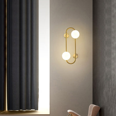 Modern Minimalist Geometric Lines Iron Glass 2/4-Light Wall Sconce Lamp For Bedroom