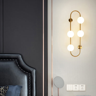 Modern Minimalist Geometric Lines Iron Glass 2/4-Light Wall Sconce Lamp For Bedroom
