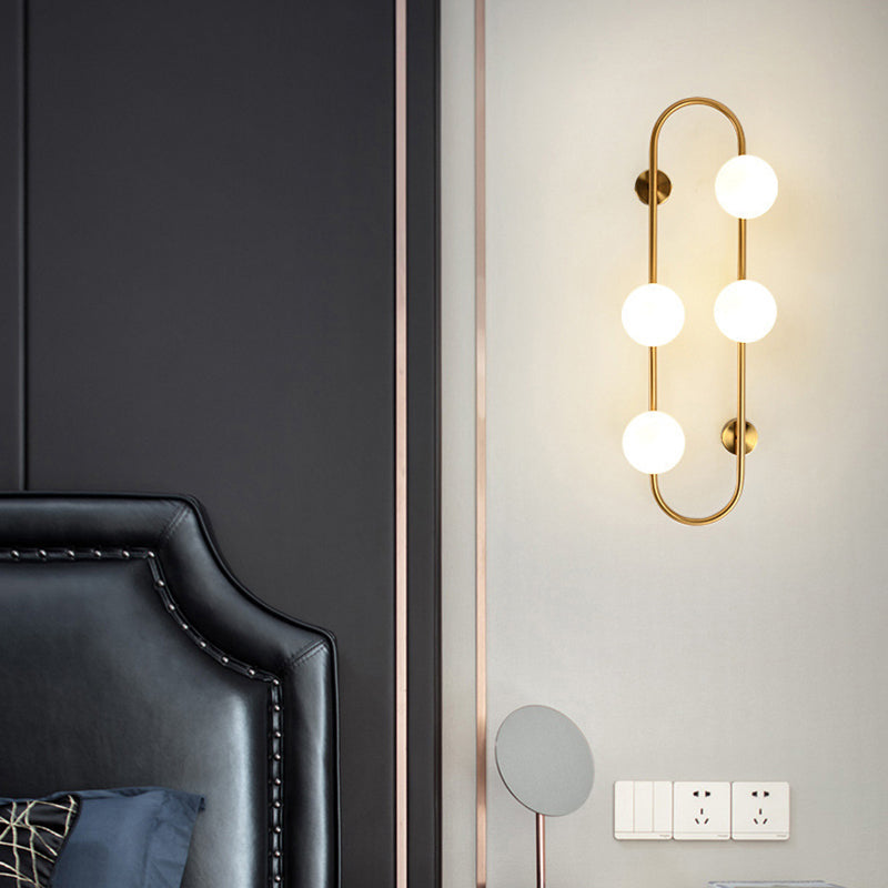 Modern Minimalist Geometric Lines Iron Glass 2/4-Light Wall Sconce Lamp For Bedroom