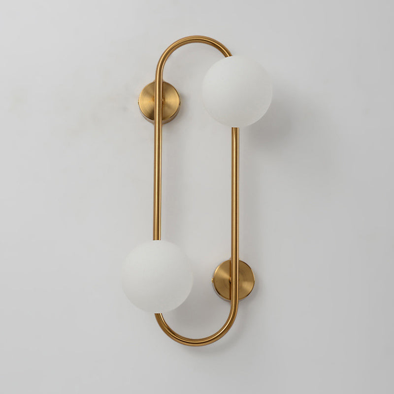 Lámpara Aplique de Pared de Hierro y Vidrio con Líneas Geométricas Minimalistas Modernas de 2/4 Luces Para Dormitorio 