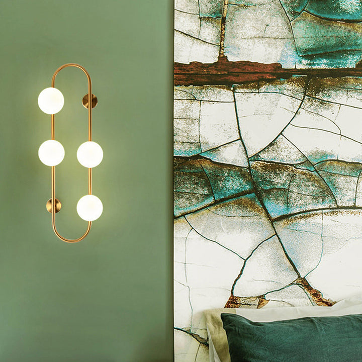 Lámpara Aplique de Pared de Hierro y Vidrio con Líneas Geométricas Minimalistas Modernas de 2/4 Luces Para Dormitorio 