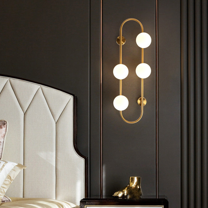 Modern Minimalist Geometric Lines Iron Glass 2/4-Light Wall Sconce Lamp For Bedroom