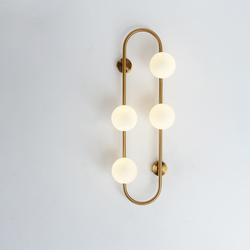 Modern Minimalist Geometric Lines Iron Glass 2/4-Light Wall Sconce Lamp For Bedroom