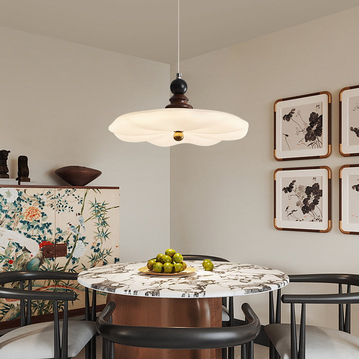 Traditionelle Vintage Blume geformte Eisen Gummibaum Kunststoff LED Pendelleuchte für das Esszimmer 