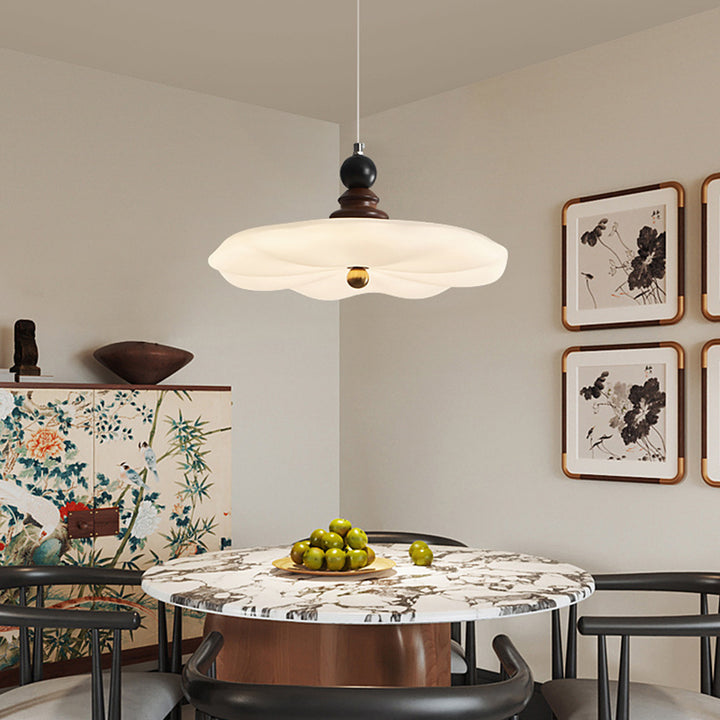 Traditionelle Vintage Blume geformte Eisen Gummibaum Kunststoff LED Pendelleuchte für das Esszimmer 