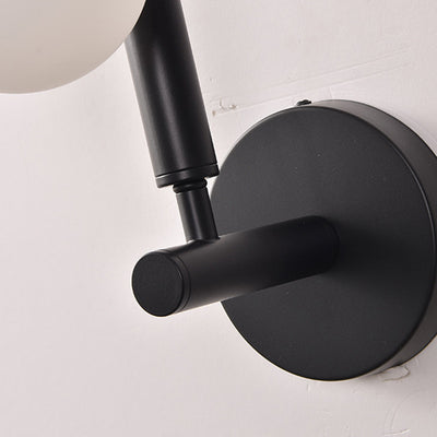 Lámpara de Aplique de Pared de 3 Luces de Vidrio y Hierro Metálico Lineal de Simplicidad Moderna para Dormitorio 