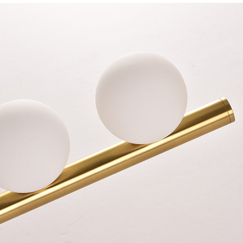 Lámpara de Aplique de Pared de 3 Luces de Vidrio y Hierro Metálico Lineal de Simplicidad Moderna para Dormitorio 