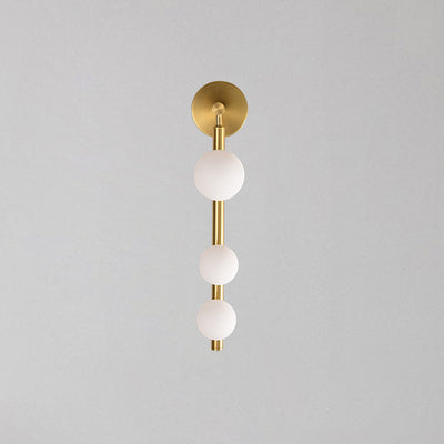 Lámpara de Aplique de Pared de 3 Luces de Vidrio y Hierro Metálico Lineal de Simplicidad Moderna para Dormitorio 