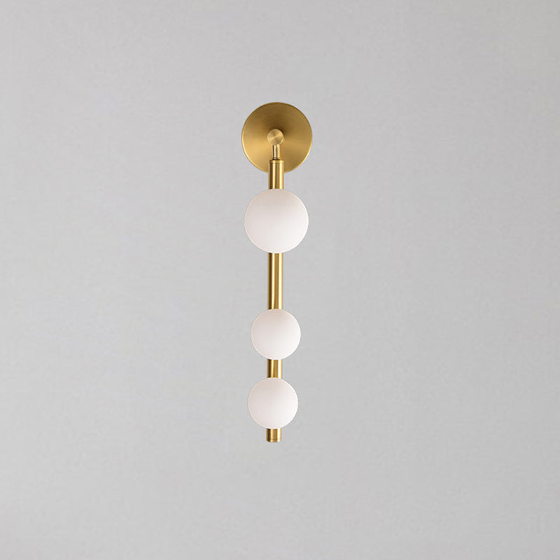 Lámpara de Aplique de Pared de 3 Luces de Vidrio y Hierro Metálico Lineal de Simplicidad Moderna para Dormitorio 
