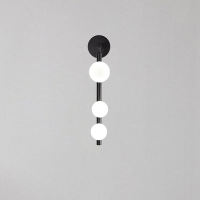 Lámpara de Aplique de Pared de 3 Luces de Vidrio y Hierro Metálico Lineal de Simplicidad Moderna para Dormitorio 