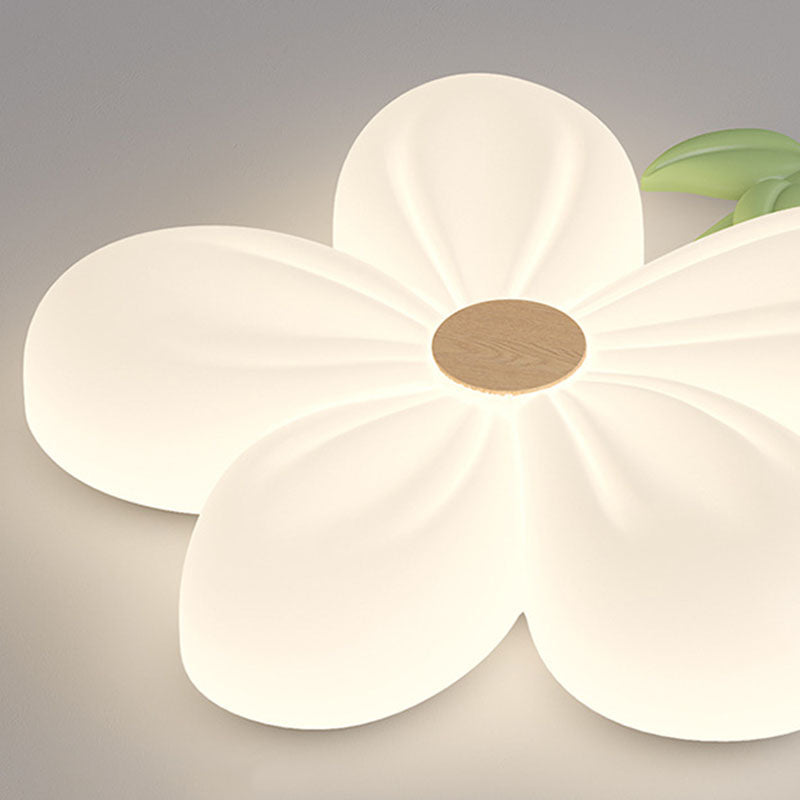 Contemporary Creative Kids Flower Shaped Iron Plastic LED Flush Mount Ceiling Light For Bedroom