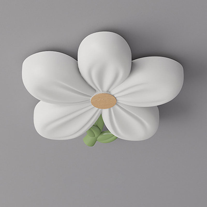 Contemporary Creative Kids Flower Shaped Iron Plastic LED Flush Mount Ceiling Light For Bedroom