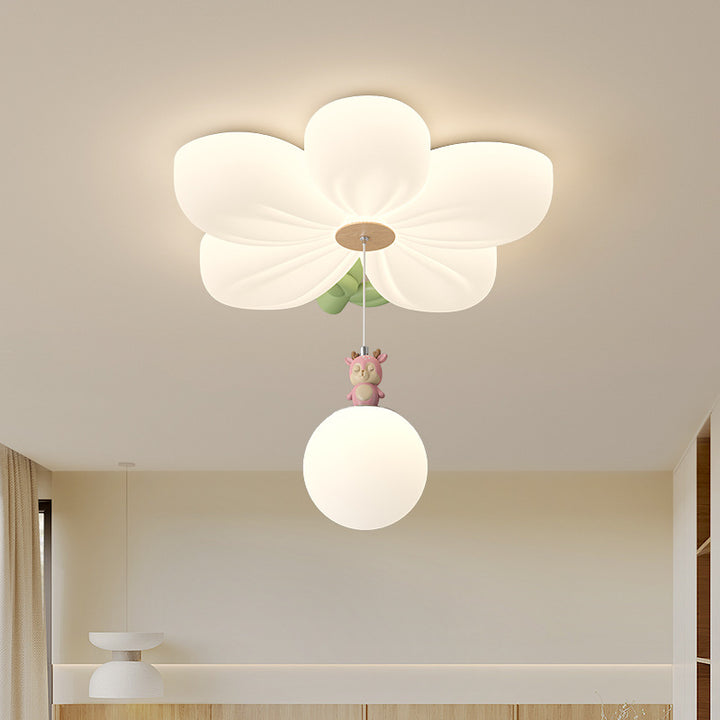 Plafonnier LED en forme de fleur pour enfants créatifs contemporains en fer et plastique pour chambre 