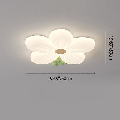 Contemporary Creative Kids Flower Shaped Iron Plastic LED Flush Mount Ceiling Light For Bedroom